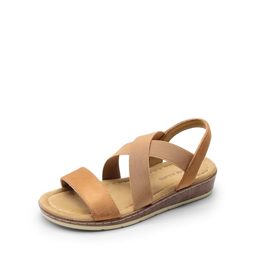DREAM PAIRS Damen-Sandalen mit niedrigem Keilabsatz, elegant, für den Sommer, bequeme, lässige Slipper, flache Sandalen für Spaziergänge im Urlaub,Size 36.5,Kamel,DWUMFS2505 DREAM PAIRS Damen-Sandalen mit niedrigem Keilabsatz, elegant, für den Sommer, bequeme, lässige Slipper, flache Sandalen für Spaziergänge im Urlaub,Size 36.5,Kamel,DWUMFS2505 von DREAM PAIRS