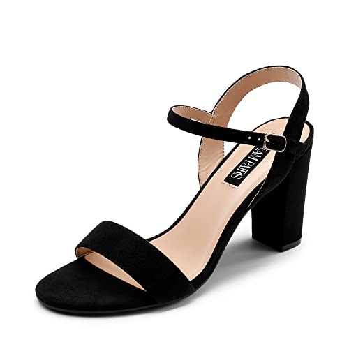 DREAM PAIRS Damen Sandaletten Mit Blockabsatz High Heels Sexy Sandalen mit Absatz Pumps Damen Sommer SDHS2358W-E SCHWARZ Größe 40 (EUR) von DREAM PAIRS