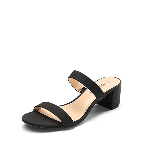 DREAM PAIRS Damen Sandaletten offene Zehenpartie geflochtene Pumps Sandalen mit niedrigem Blockabsatz Mode Sexy Pantoletten Kleid Hochzeit DHS213-E SCHWARZ-NUBUCK Größe 39 (EUR) von DREAM PAIRS