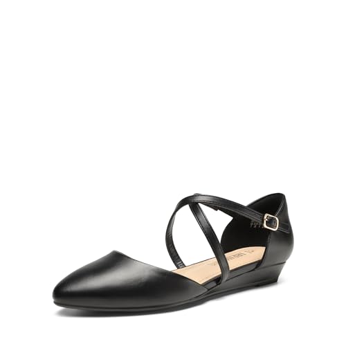 DREAM PAIRS Damen Flache Schuhe Ballerinas mit spitzer Zehenpartie Flache Schuhe niedrigem Keilabsatz Knöchelriemen Slip-on-Schuhe Elegante fürs Büro Arbeit,Size 43,Schwarz-Pu,SDFA2402W DREAM PAIRS Damen Flache Schuhe Ballerinas mit spitzer Zehenpartie Flache Schuhe niedrigem Keilabsatz Knöchelriemen Slip-on-Schuhe Elegante fürs Büro Arbeit,Size 43,Schwarz-Pu,SDFA2402W von DREAM PAIRS