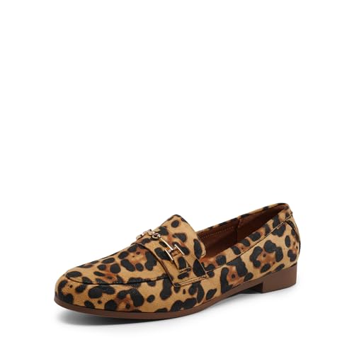 DREAM PAIRS Damen-Slipper mit modischem Wokr-Kleid,Size 39,Leopard-Wildleder,SDLS2312W von DREAM PAIRS