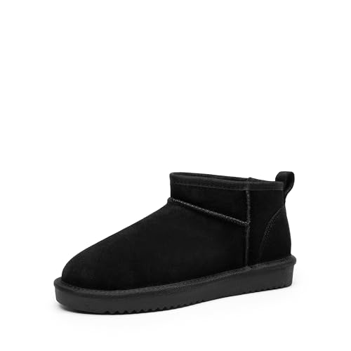 DREAM PAIRS Damen Stiefeletten Winterstiefel wasserfest warme Schneestiefel Wärme und Komfort Boots Stiefel für Damen FuzzyClassic Mini-Stiefel,Size 40.5,Schwarz,SDSB2405W von DREAM PAIRS