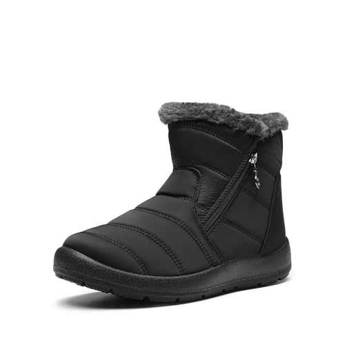 DREAM PAIRS Damen Winterstiefel Wasserdicht Warm gefütterte Schneestiefel Winterschuhe Winter Kurzschaft Stiefel Boots Schuhe,Size 42,Schwarz,SDSB2303W-E von DREAM PAIRS