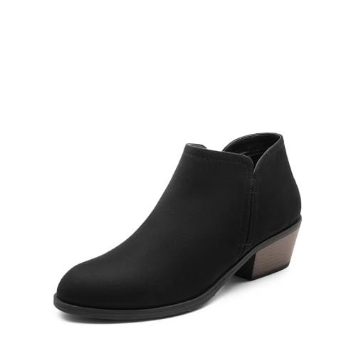 DREAM PAIRS Damenstiefel mit klobigem Absatz und Stiefeletten,Size 41,Schwarz-Wildleder,SDAB2433W von DREAM PAIRS