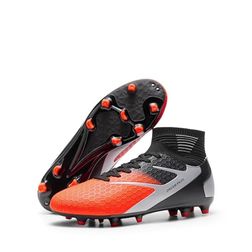 DREAM PAIRS Fußballschuhe Herren Top Professionelle Trainingsschuhe Professionelle Stollen Spikes Cleats Schnürsenkel Football Schuhe,Size 41,Orange,SDSC2407M von DREAM PAIRS