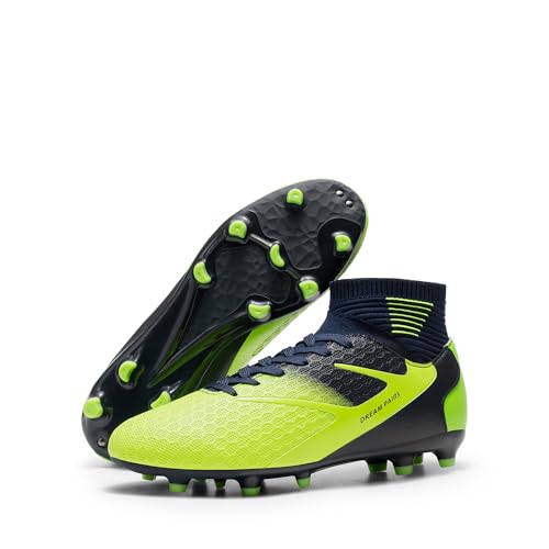 DREAM PAIRS Fußballschuhe Herren Top Professionelle Trainingsschuhe Professionelle Stollen Spikes Cleats Schnürsenkel Football Schuhe,Size 44.5,Neongelb,SDSC2407M von DREAM PAIRS