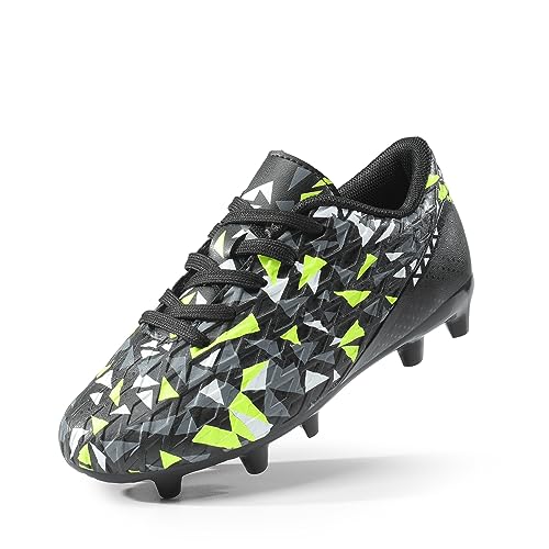 DREAM PAIRS Fußballschuhe für Jungen und Mädchen, für Jugendliche und Kinder,Size 38,SCHWARZ/NEON/GRÜN,HZ19003K-E von DREAM PAIRS