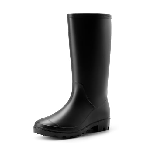 DREAM PAIRS Gummistiefel Herren Gefüttert Wasserdicht Halbhoch Arbeitsschuhe mit Regenstiefel für die Gartenarbeit Hundespaziergänge Auto Waschen,Size 41,Schwarz,DMEMRB2501 von DREAM PAIRS