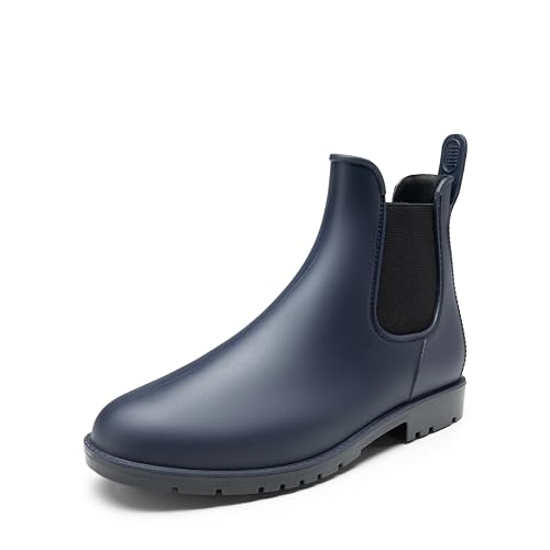 DREAM PAIRS Gummistiefel Herren Halbhoch Chelsea Boots Gummischuhe Herren Arbeitsschuhe Wasserdichte Stiefel,Size 44,Blau,SDRB2401M-E von DREAM PAIRS