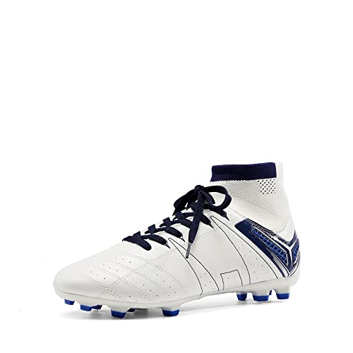 DREAM PAIRS Herren Fußballschuhe High Top Professionelle Outdoor-Training Athletics Trainingsschuhe Schnürsenkel Football Schuhe Weiss/BLAU 40 (EUR) SDSS2301M-E von DREAM PAIRS