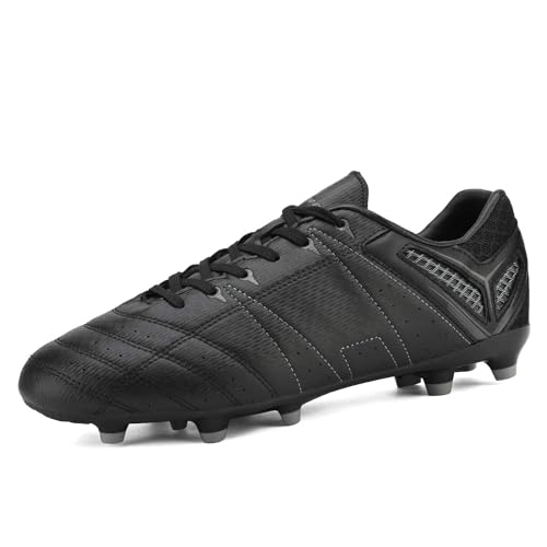 DREAM PAIRS Herren Fußballschuhe Jugen Trainingsschuhe Professionelle Stollen Spikes Cleats Outdoor Sport Football Schuhe,Size 39,SCHWARZ/GRAU,SDSC2201M-E von DREAM PAIRS
