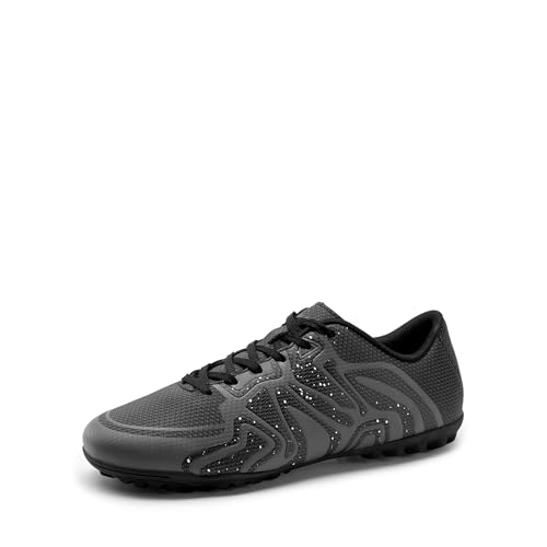 DREAM PAIRS Herren Fußballschuhe Training Sportschuhe Hallenfussballschuhe Fußballspiel Fussballschuhe,Size 43,Schwarz/Dunkelgrau,DMUMSO2502 von DREAM PAIRS
