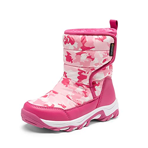 DREAM PAIRS Jungen Mädchen Schneestiefel fashion Winterstiefel mittelere Stiefel mit Warm Kunstfellfutter CAMO/HOT PINK 33 (EUR) SDSB2222K-E von DREAM PAIRS