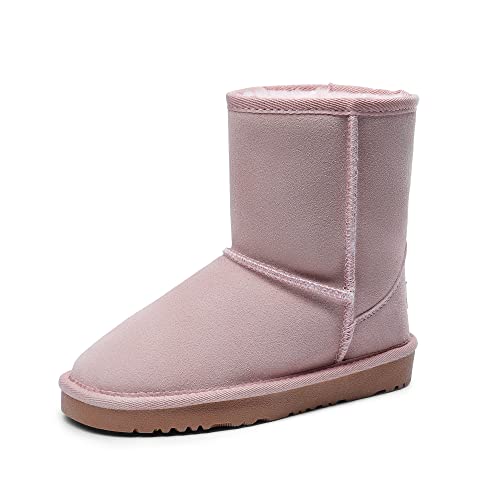 DREAM PAIRS Jungen Mädchen Schneestiefel fashion Winterstiefel mittelere Stiefel mit Warm Kunstfellfutter ROSA 34 (EUR) SHORTY-K-E von DREAM PAIRS