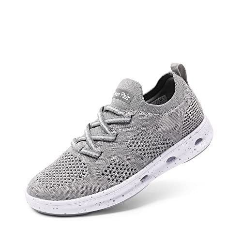 DREAM PAIRS Jungen Mädchen Schuhe Turnschuhe Sneakers Gestrickt Sportschuhe Schnelltrocknend Atmungsaktiv Leicht Low-Top rutschfest Running,Size 28.5,Grau,SDFS2317K von DREAM PAIRS