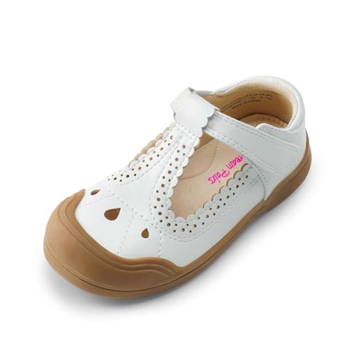 DREAM PAIRS Kind kleine Mädchen Mary Jane Strap Flache Schuhe Ballerinas Prinzessin Schuhe Flache Schulschuhe, T-Riemen,Size 24,Weiss,SDFL2402K von DREAM PAIRS