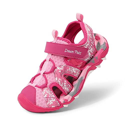 DREAM PAIRS Kinder Sandalen Jungen Mädchen Outdoor Sommer Sport Sandalen Klettverschluss Sommer Schuhe HOT ROSA/ROSA 32 (EUR) SDAS2305K-E von DREAM PAIRS