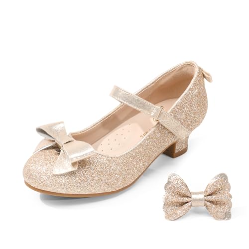 DREAM PAIRS Mädchen-Blumenmädchen-Kleiderschuhe für Hochzeit, Party,Size 30,Gold,SDFL2322K von DREAM PAIRS