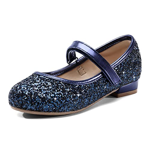 DREAM PAIRS Mädchen Flache Schuhe Ballerinas Elegante Prinzessin Schuhe Party Flats für Kinder KÖNIGSBLAU SDFL2221K-E Größe 26(EUR) von DREAM PAIRS