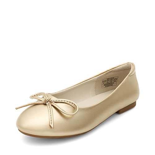 DREAM PAIRS Ballerinas Mädchen Mary Jane Flache Schuhe Ballerinas Prinzessin Schuhe Kommunionschuhe Schulschuhe mit Schleife Gold 29 (EUR) KFL216-E von DREAM PAIRS