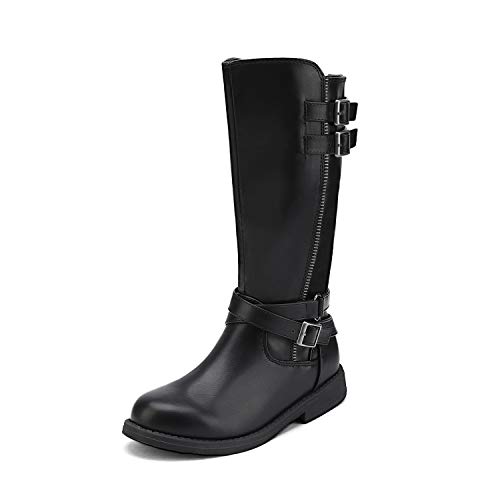 DREAM PAIRS Mädchen modische Reitstiefel Kinder Herbststiefel Boots hohe Stiefel Boots,Size 28,Schwarz,LUCKID-03 von DREAM PAIRS