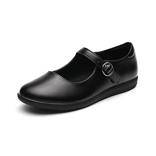 DREAM PAIRS Mädchen Mary Jane Ballerina Flache Schuhe Schuluniform Schuhe SCHWARZ KFL217 Größe 26.5EU von DREAM PAIRS