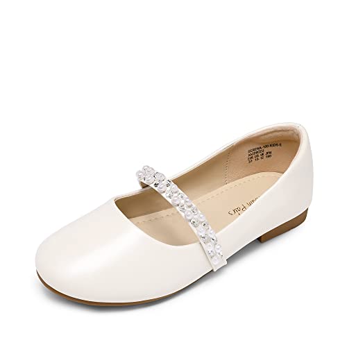 DREAM PAIRS Mädchen Mary Jane Strap Flache Schuhe Ballerinas Prinzessin Schuhe Flache Schulschuhe Ivory-New-E SERENA-100-KIDS-E Größe 29 (EUR) von DREAM PAIRS