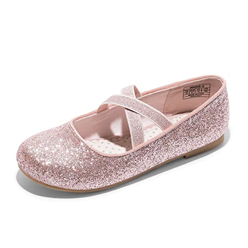 DREAM PAIRS Mädchen Mary Jane Strap Flache Schuhe Ballerinas Prinzessin Schuhe Flache Schulschuhe ROSA 33.5U/2 Angie-2 von DREAM PAIRS