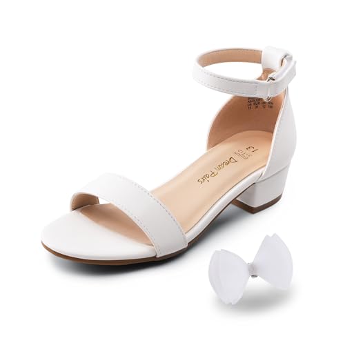 DREAM PAIRS Mädchen Sandalen Kindersandalen Sommer Schmetterling, Prinzessin Schuhe, niedriger Absatz, Pumpe, Knöchelriemen WEISS 30 SDSD2320K von DREAM PAIRS