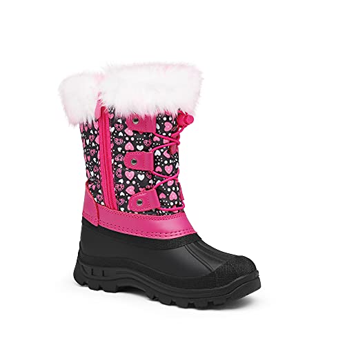 DREAM PAIRS Mädchen Schneestiefel Wasserdichte Winterstiefel mit Warm Kunstfellfutter Schwarz Pink Größe 5 US Big Kid / 36 EU KSNOW von DREAM PAIRS