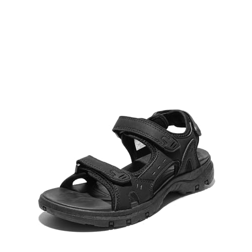 DREAM PAIRS Sandalen Klettverschluss Damen Trekkingsandalen Wandersandalen rutschfester Gummisohle & wasserabweisend für Strand, Freizeit, Wassersport,Size 38,Schwarz,SDSA2401W von DREAM PAIRS