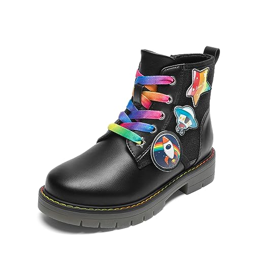 DREAM PAIRS Jungen Mädchen Stiefel Klassische Stiefel für Kinder Herbst Fashion Schnürstiefel Winterstiefel mittelere Stiefel,Size 31,Schwarz,SDBO2220K-1 von DREAM PAIRS
