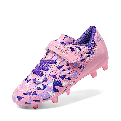 DREAM PAIRS Fußballschuhe Kinder Jungen Fußballschuhe Mädchen Atmungsaktive Fussball Schuhe Unisex Halle Trainingsschuhe Sportschueh für Outdoor,Size 35,Pink/Lila,SDSO2307K von DREAM PAIRS
