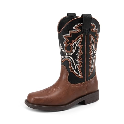 DREAM PAIRS Reit-Kampfstiefel für Mädchen mit mittlerer Wade,Size 31,Schwarz Braun,KKUMMB2502 von DREAM PAIRS