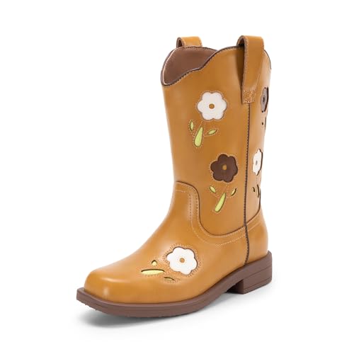DREAM PAIRS Reit-Kampfstiefel für Mädchen mit mittlerer Wade,Size 33.5,Kamel,KKUMMB2503 von DREAM PAIRS