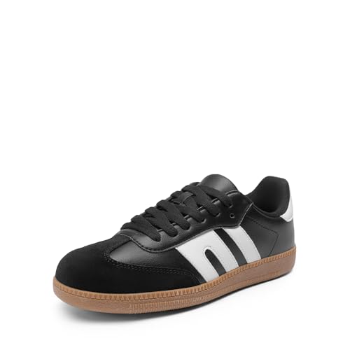 DREAM PAIRS Retro Damen-Sneaker mit veganem Obermaterial, atmungsaktivem Mesh-Futter,Size 36.5,Schwarz,DWUMFN2550 von DREAM PAIRS