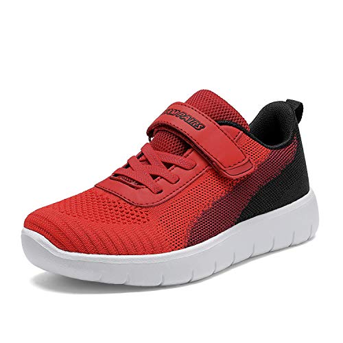 DREAM PAIRS Turnschuhe Jungen Mädchen Schuhe Kinder Sneaker Tennis Atmungsaktiv Laufschuhe Sportschuhe,Size 37.5,Rot/Schwarz,Zoom-K von DREAM PAIRS