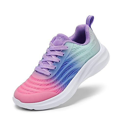 DREAM PAIRS Turnschuhe Kinder Sportschuhe Mädchen Jungen Sneaker Hallenschuhe Atmungsaktiv Laufschuhe Outdoor Schnüren Tennisschuhe,Size 28,Alles Schwarz,SDRS2330K,Size 28,Rosa/Blau/Hellgrün,SDRS2330K von DREAM PAIRS
