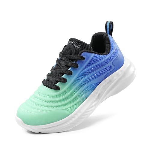DREAM PAIRS Turnschuhe Kinder Sportschuhe Mädchen Jungen Sneaker Hallenschuhe Atmungsaktiv Laufschuhe Outdoor Schnüren Tennisschuhe,Size 28,Alles Schwarz,SDRS2330K,Size 33.5,Hellgrün/Blau,SDRS2330K von DREAM PAIRS
