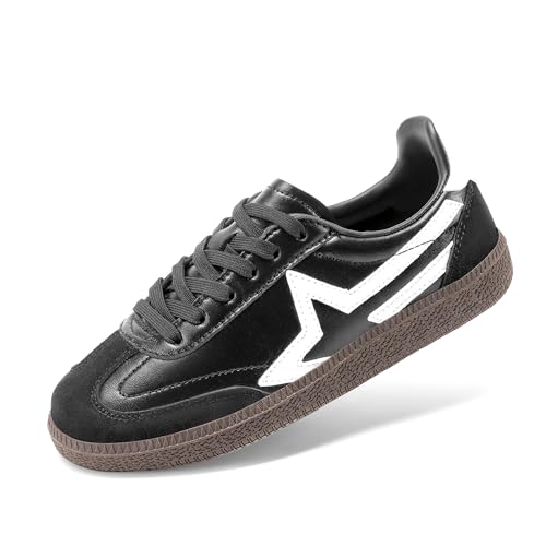 DREAM PAIRS Unisex Jungen Mädchen Schuhe Turnschuhe Schnürschuhe Sneakers Low-Top rutschfest modisch täglich Kinde,Size 32,Schwarz,KKUMFN2506 von DREAM PAIRS