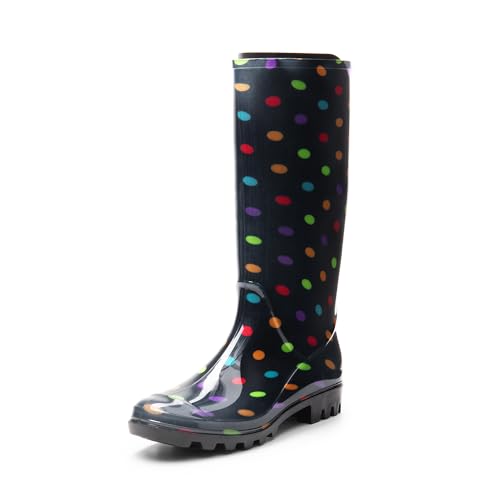 DREAM PAIRS Wasserdicht Regenstiefel Damen Bequem Regenschuhe Gummistiefel Wasserdicht Hohe Gartenschuhe,Size 40,Multispot,SDRB2407W-E DREAM PAIRS Wasserdicht Regenstiefel Damen Bequem Regenschuhe Gummistiefel Wasserdicht Hohe Gartenschuhe,Size 40,Multispot,SDRB2407W-E von DREAM PAIRS
