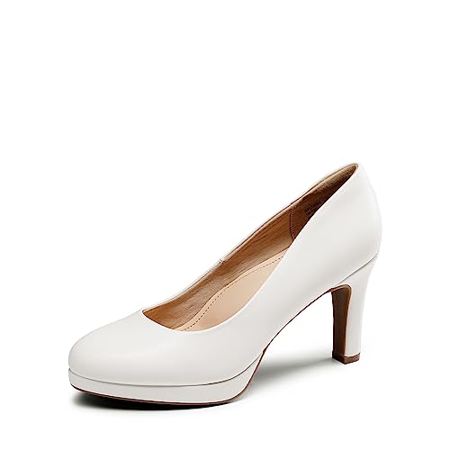 Dream Pairs Damen Pumps Anzugschuhe Klassische High Heels für Damen mit Plateau für Business und Arbeit,Size 36.5,Weiss-Pu,SDPU2365W Dream Pairs Damen Pumps Anzugschuhe Klassische High Heels für Damen mit Plateau für Business und Arbeit,Size 36.5,Weiss-Pu,SDPU2365W von DREAM PAIRS