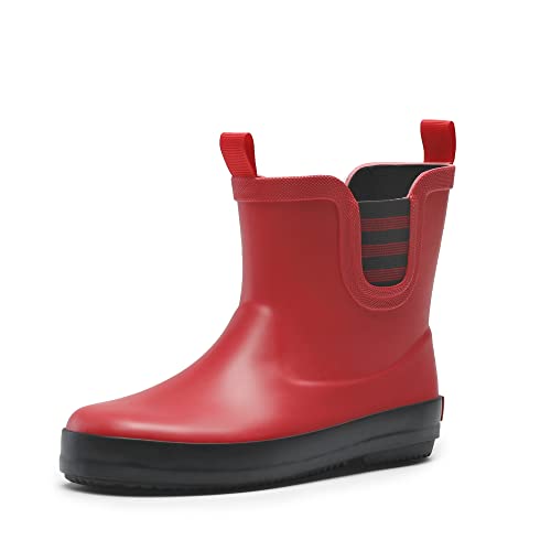 Dream Paris Kinder Gummistiefel Regenschuhe Rutschfest und leicht für Jungen und Mädchen SDRB2201K-E RED/BLACK 26 (EUR) von Dream Pairs