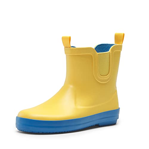 Dream Paris Kinder Gummistiefel Regenschuhe Rutschfest und leicht für Jungen und Mädchen SDRB2201K-E YELLOW/BLUE 31 (EUR) von Dream Pairs