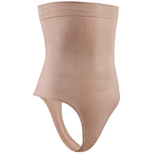 DREAM SLIM Hohe Taille Body Shaper Tummy Control Thong Shapewear für Frauen Nahtlose Höschen Girdle Unterwäsche, nude, Medium-Large von DREAM SLIM