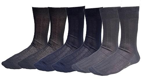 DREAM SOCKS Kurze Herrensocken aus 100 % Baumwolle, glatt oder gerippt., 6 x SET. DARK COSTE R., 39-42 von DREAM SOCKS