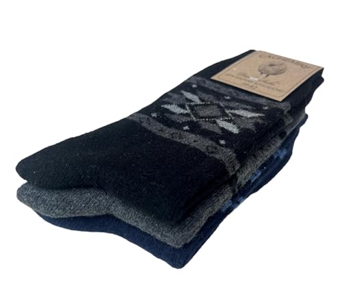 DREAM SOCKS Kurze warme Socken aus Kaschmirwolle für Damen und Herren, Wintersocken für kalt, thermisch, hochwertiges Produkt., 3 Paar Set. WINTER DARK, 39-42 von DREAM SOCKS