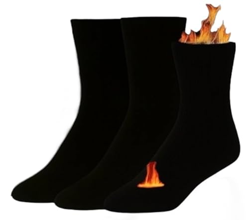 Socken kurze Socken aus Winter-Thermo-Fleece für Ski kältebeständige, schwere Socken mit hoher Wärmeisolierung.(3 or 6 pack) (35-40, 3 Paar Set. SCHWARZ) von DREAM SOCKS