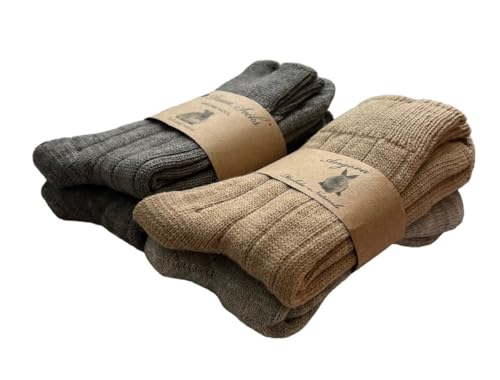DREAM SOCKS Warme Socken aus Angorawolle für Damen und Herren, Wintersocken für die Kälte, hergestellt in Italien, Höhe der Wade, 4 x Angora Light Colors, 35-38 von DREAM SOCKS