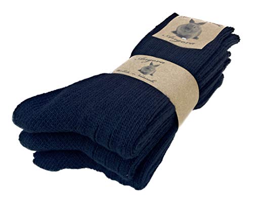 DREAM SOCKS Wollsocken Herren Damen Warm,Angora Socken sehr dick Flauschig, 3 or 6 paar. (35-38, 3 pairs BLACK) von DREAM SOCKS